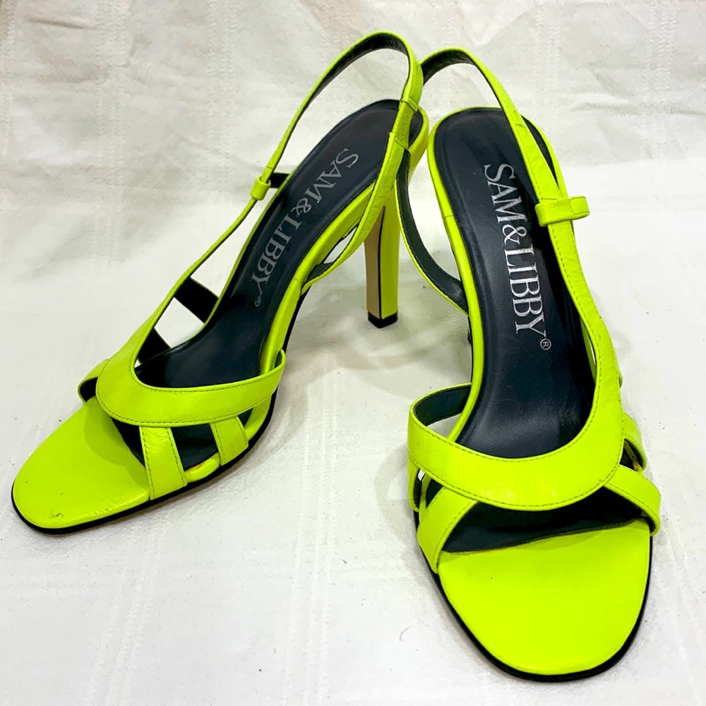 VINTAGE Y2K SAM & LIBBY NEON SLINGBACK SANDALS